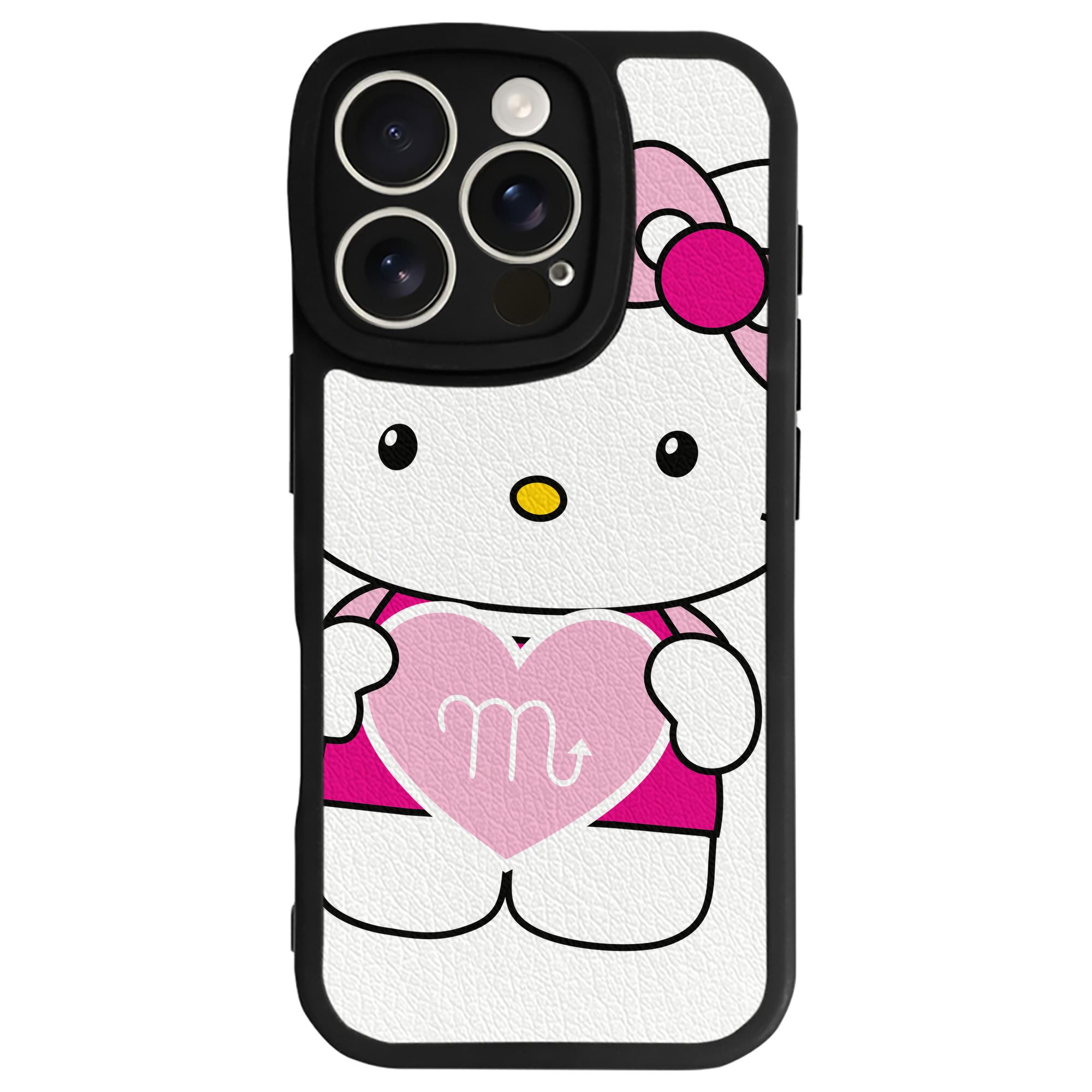 （画像用） Hello Kitty ハローキティ 【iPhone 16シリーズ対応】シリコンスマホケース（レザー調） 材質：シリコン